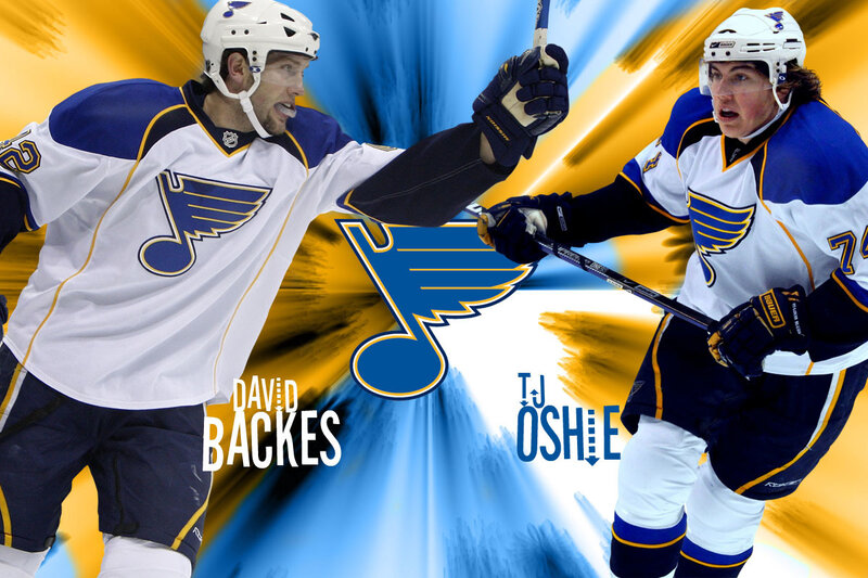 Hockey Players in Action — Blue