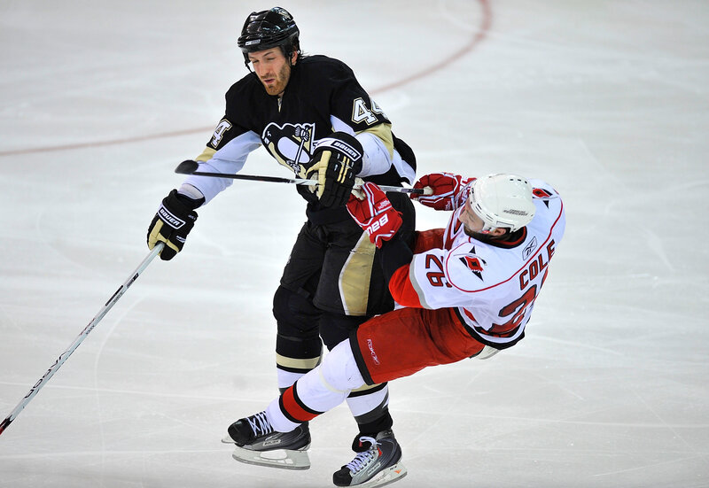 Hockey players in action on ice
