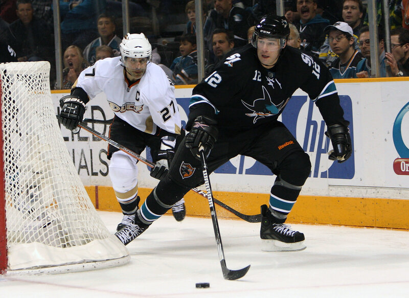 Hockey players in action on ice
