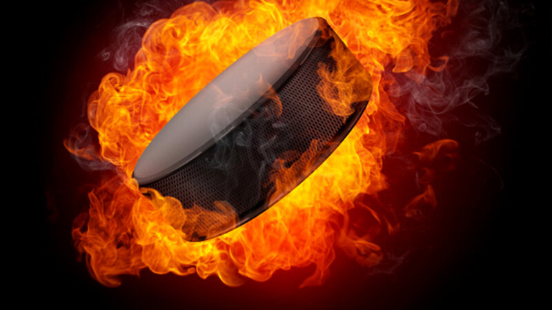 Hockey Puck on Fire