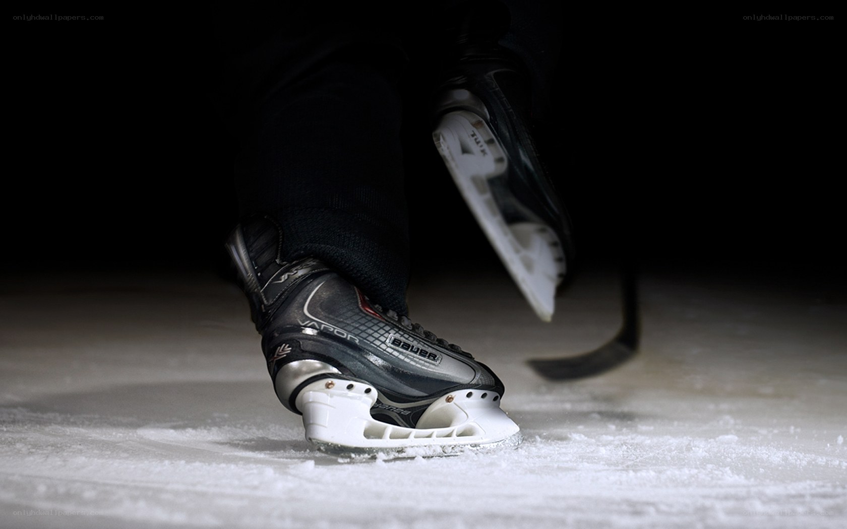 hockey skates on ice