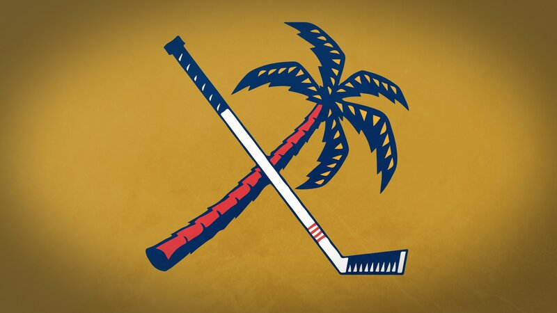 hockey stick and palm tree logo