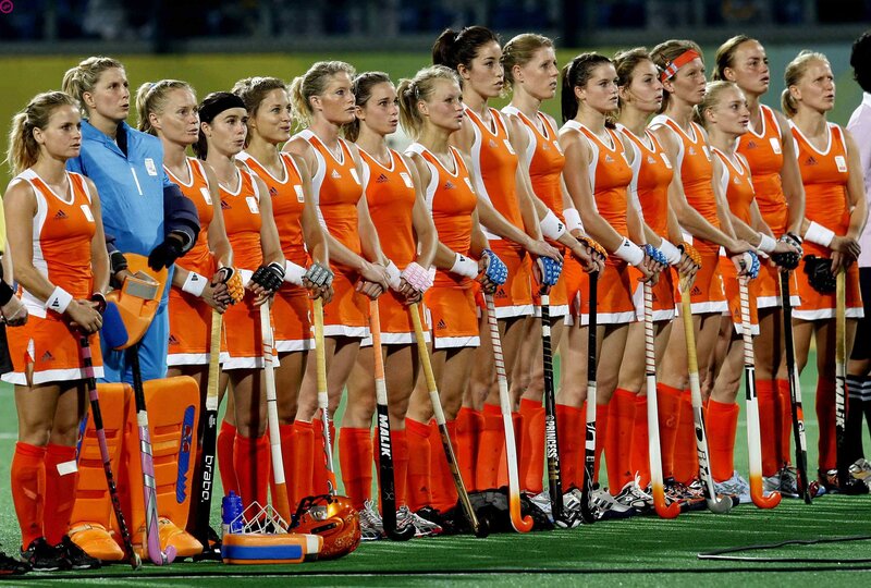 Hockey team standing in line