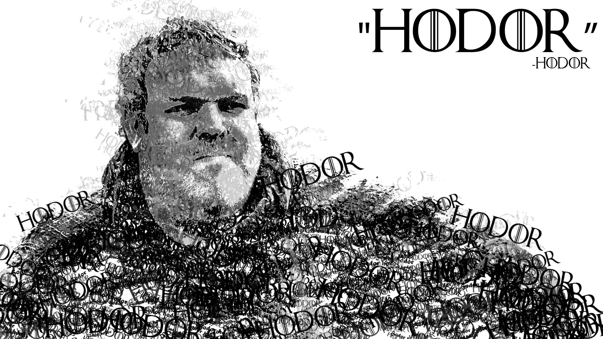 Hodor text art portrait