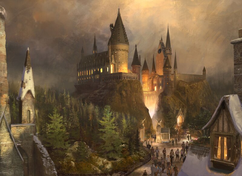 Hogwarts Castle at dusk