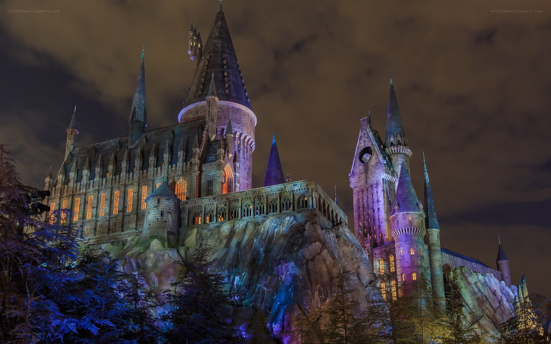 Hogwarts Castle at night