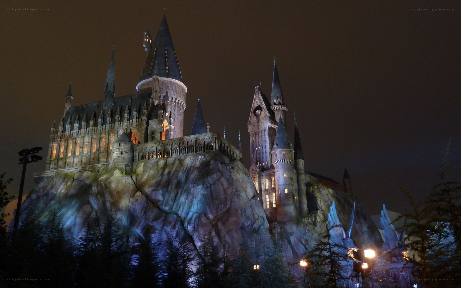 Hogwarts Castle at night
