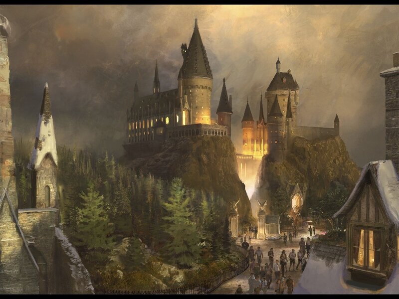 Hogwarts Castle at Night — Brown