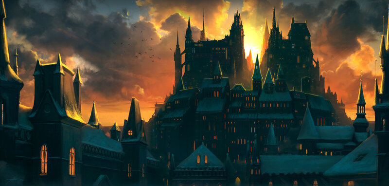 Hogwarts Castle at Sunset