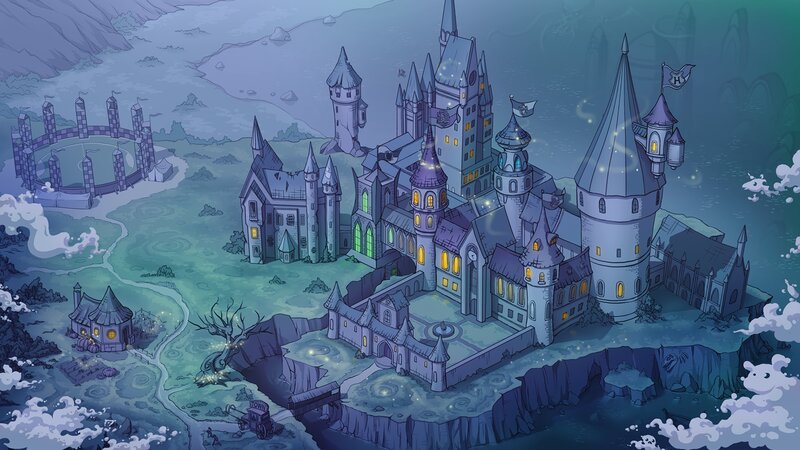 Hogwarts Castle — Blue, Mysterious
