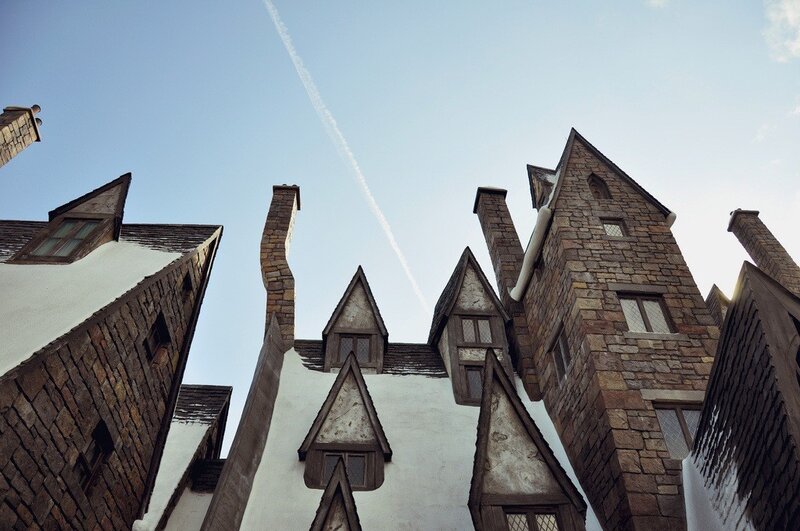 Hogwarts castle rooftops