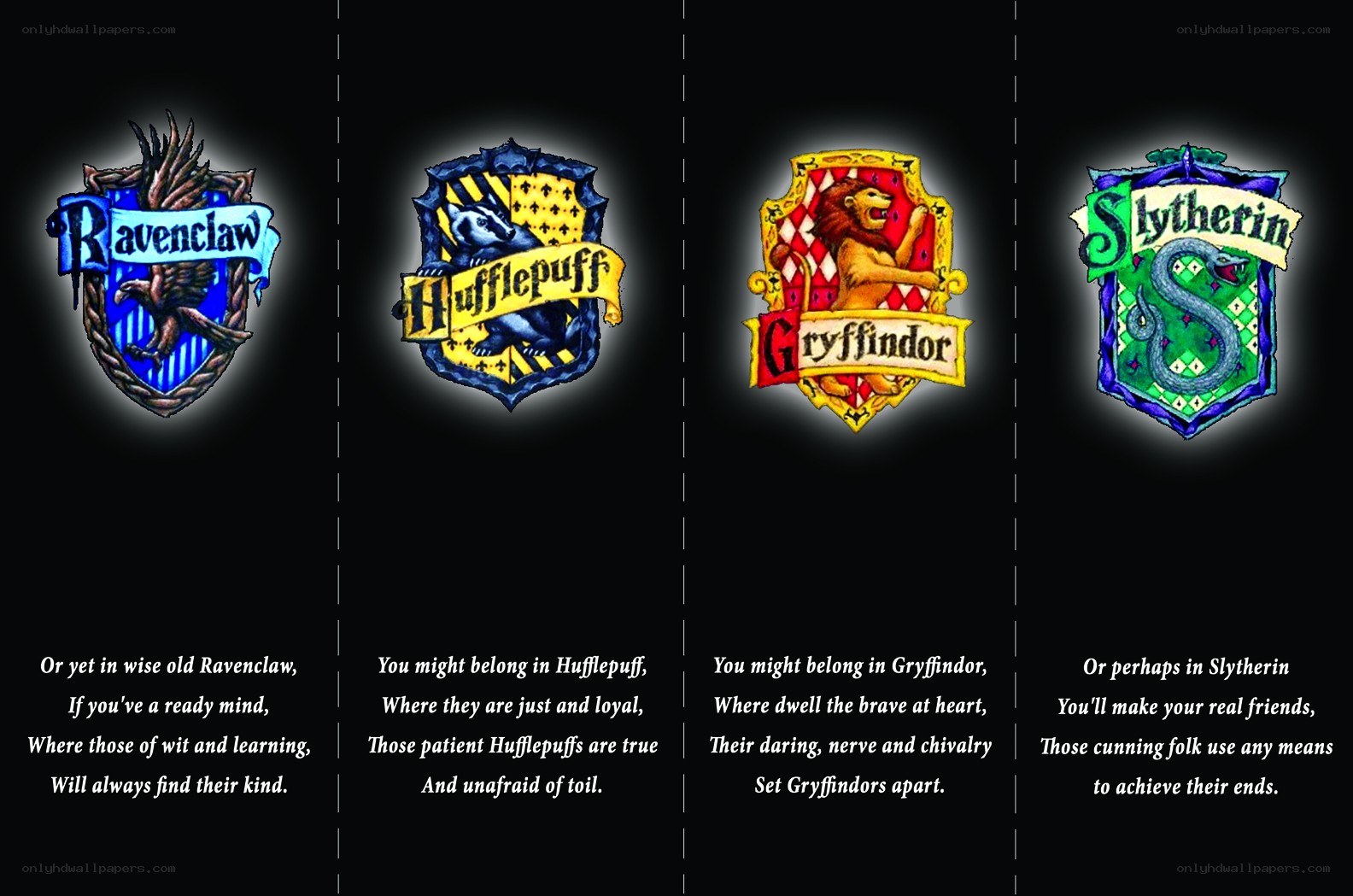Hogwarts house emblems