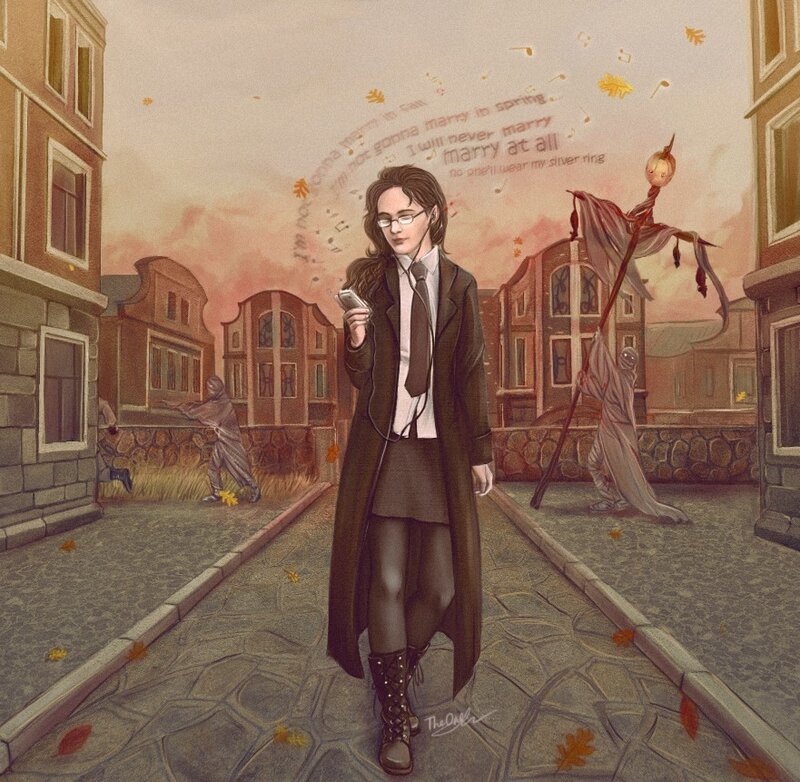 Hogwarts student walking