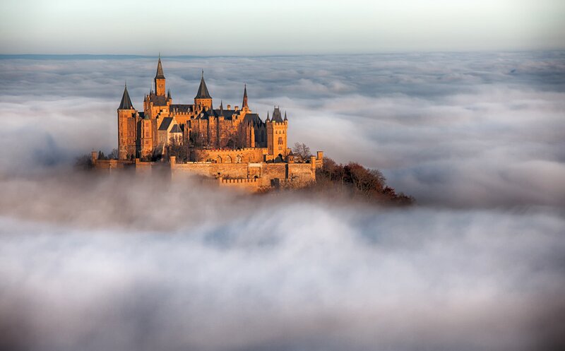 Hohenzollern Castle — Brown, Serene, Morning, Photograph