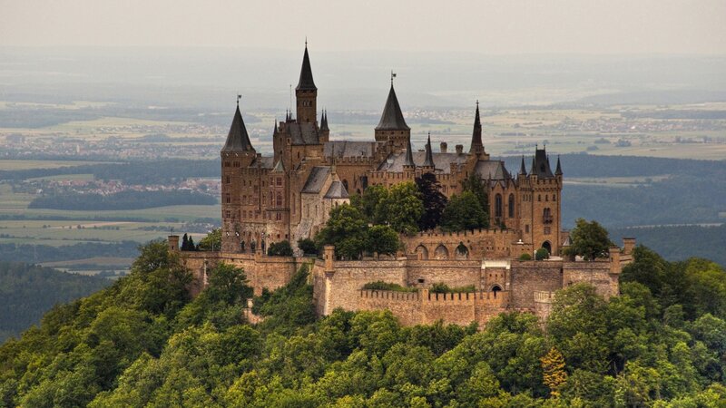 Hohenzollern Castle — Green, Serene, Afternoon, Photograph, Trees