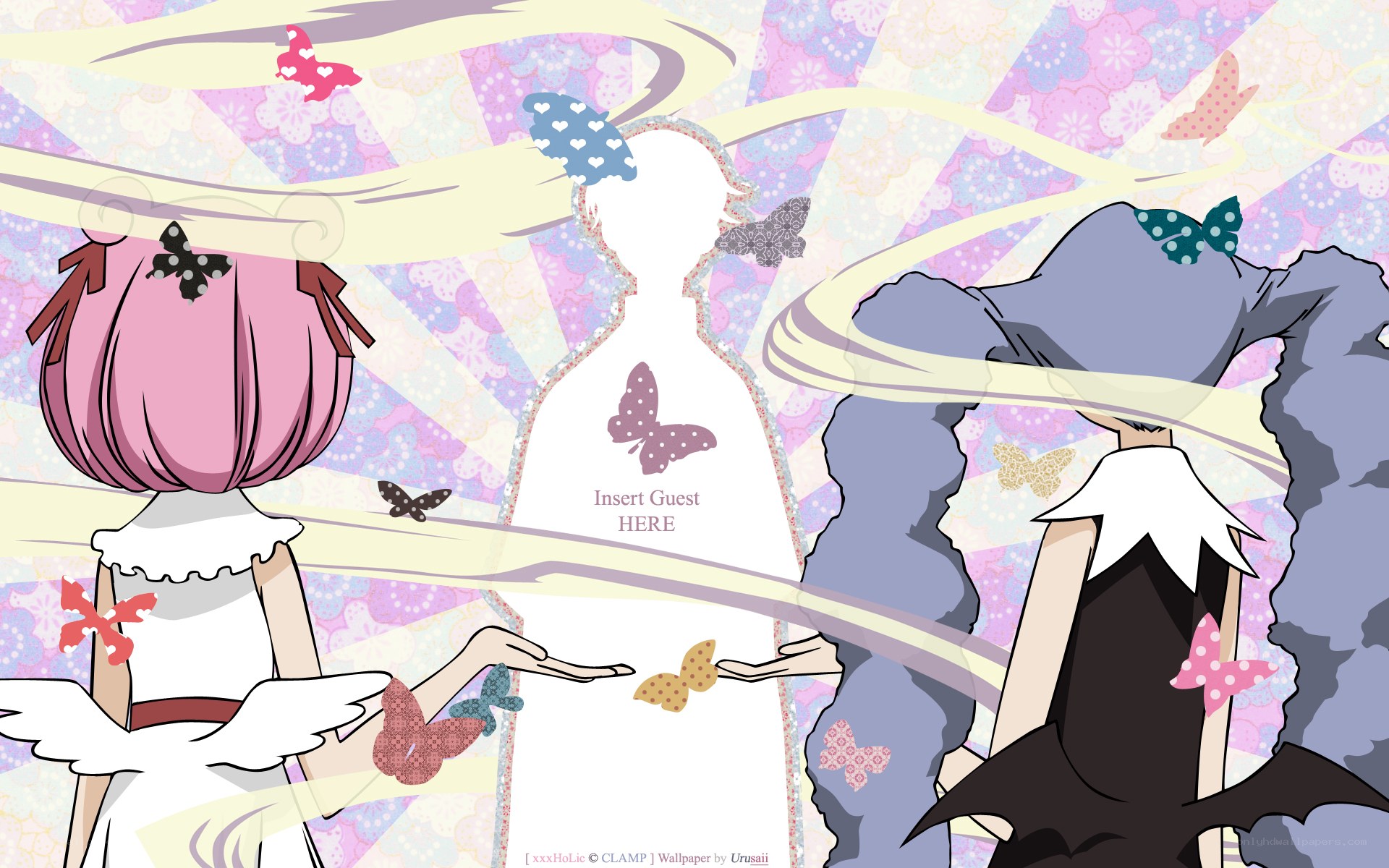holi-lic characters with butterflies