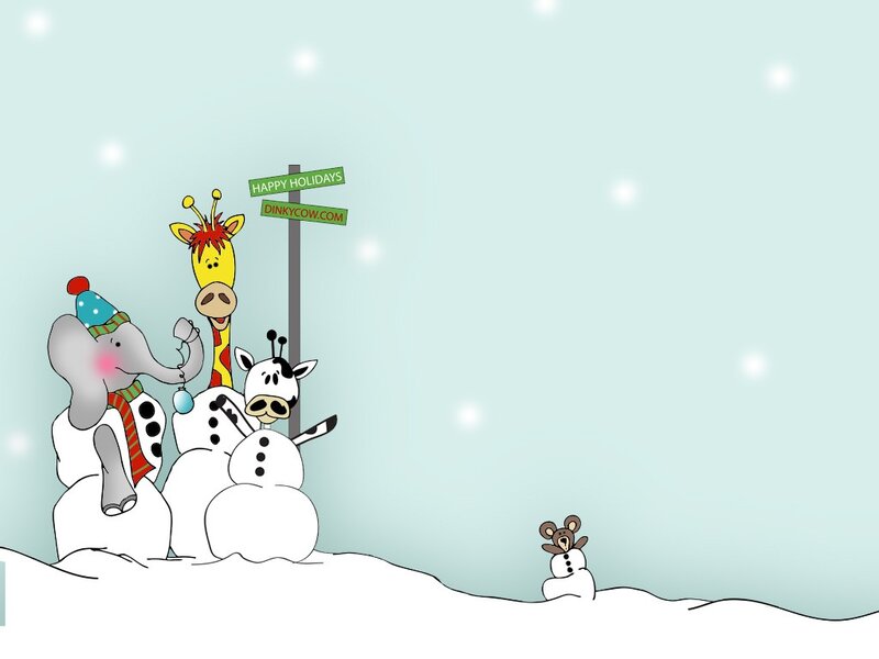Holiday animals in the snow
