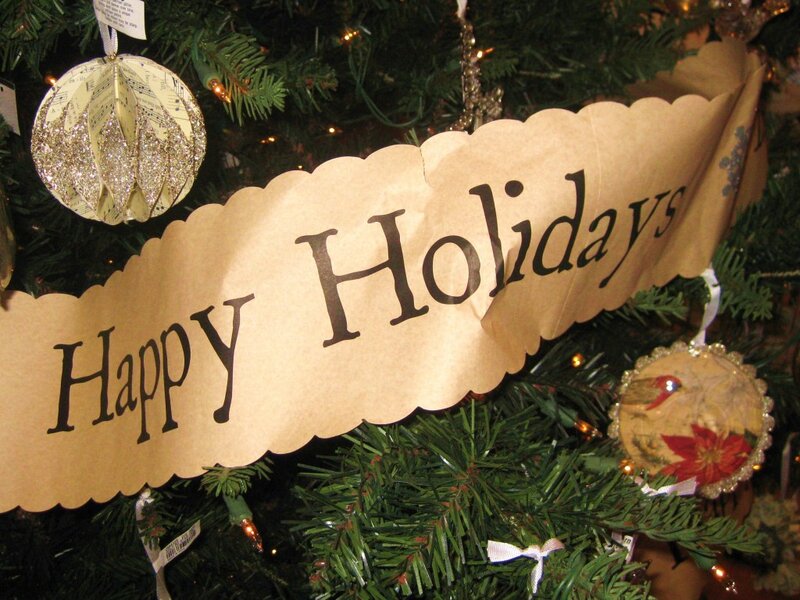 Holiday Banner on Tree