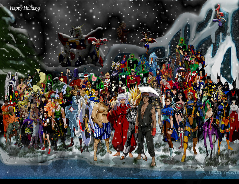Holiday superhero collage