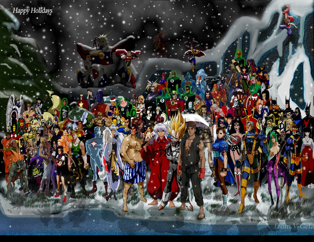 Holiday superhero collage