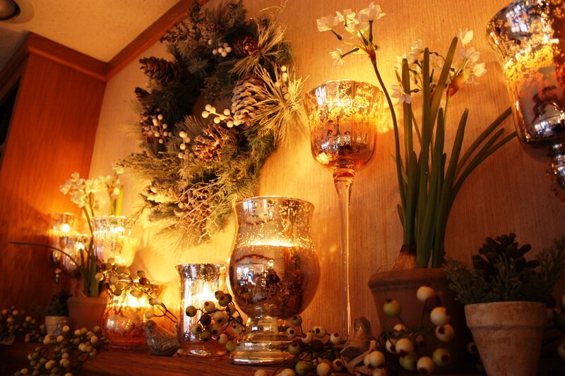 Holiday Wreath on Mantel