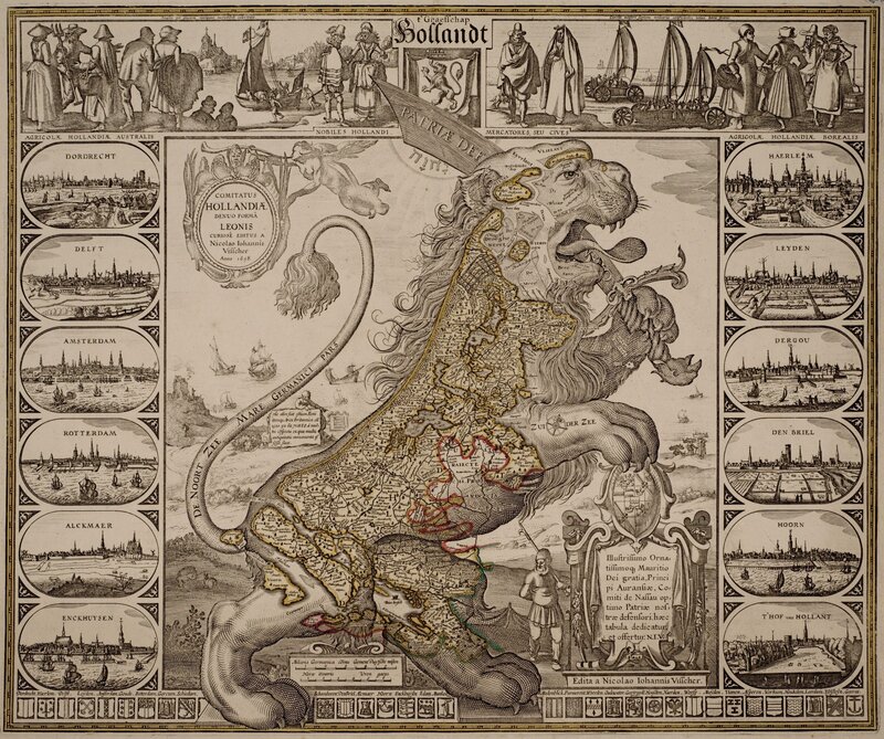 Holland map with lion