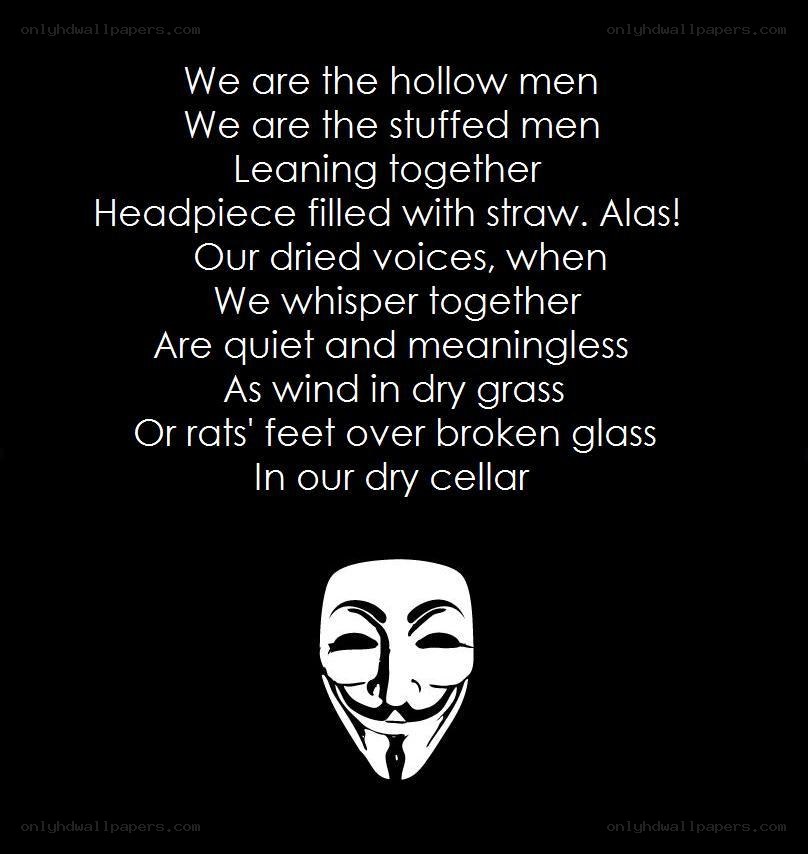 hollow men poem with mask