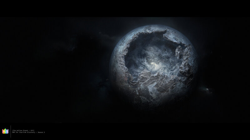 Hollow Planet in Space