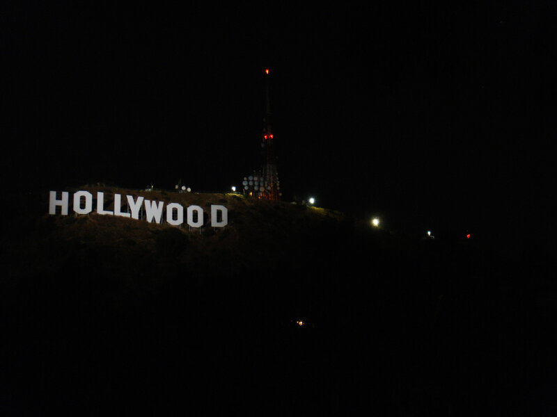 Hollywood Sign at Night — Black