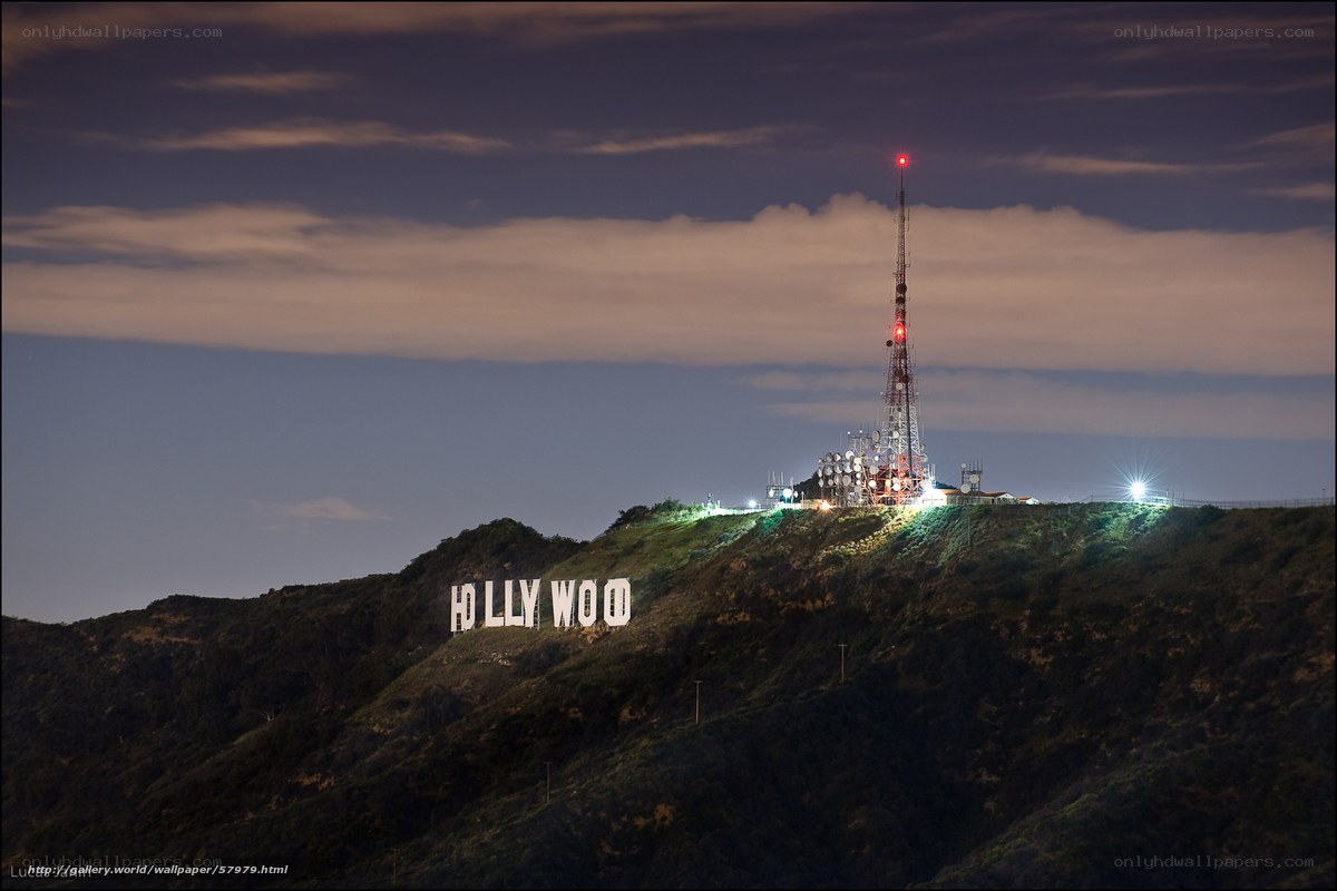 Hollywood Sign at Night