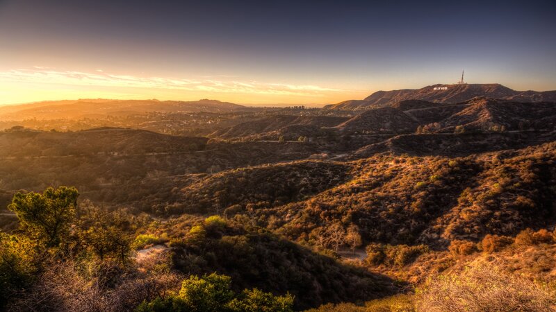 Hollywood Sign at Sunset — Orange