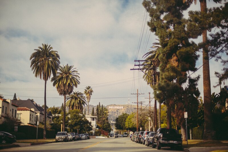 Hollywood sign from a residential street