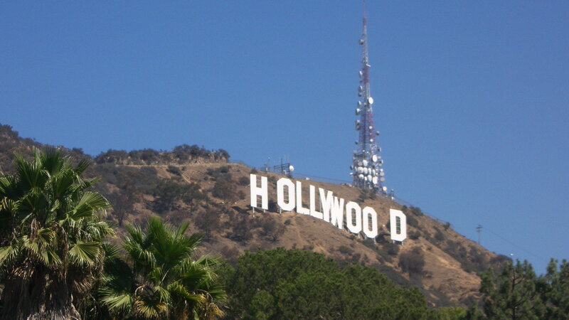 Hollywood Sign on Hill — Blue, Clear