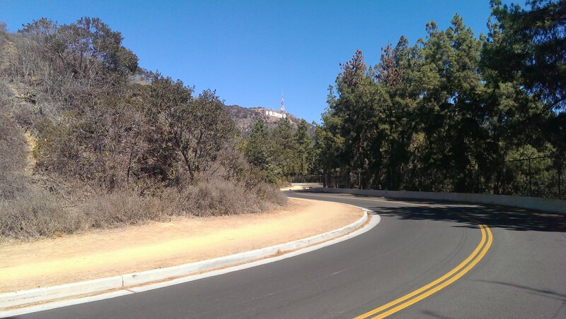 Hollywood Sign on Hill — Blue, Serene