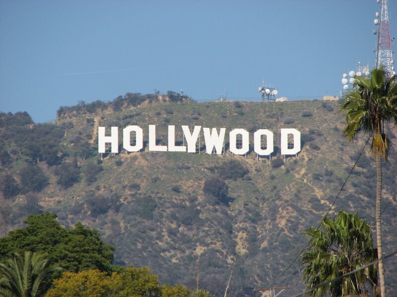 Hollywood Sign on Hillside — Green