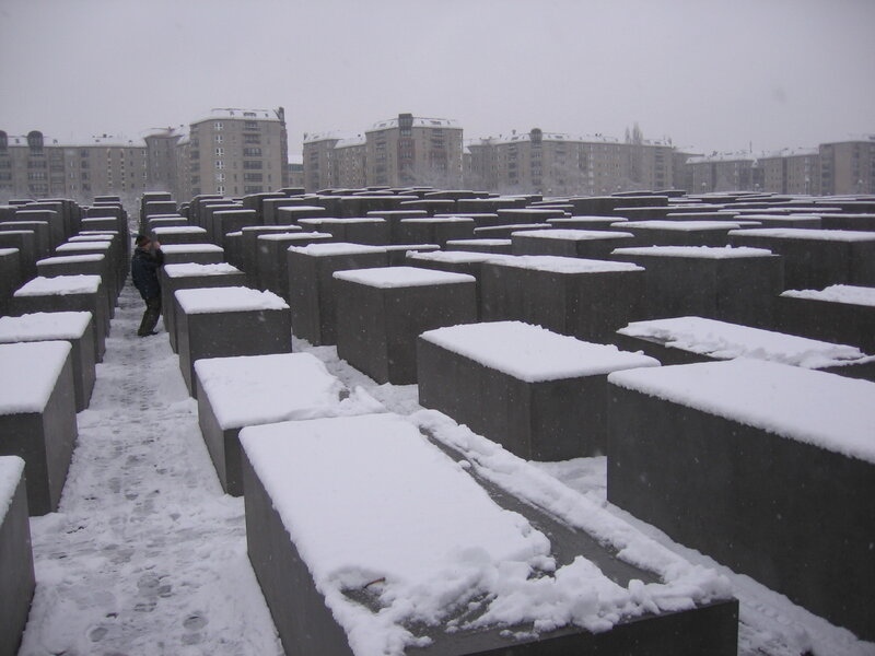 Holocaust Memorial in snow