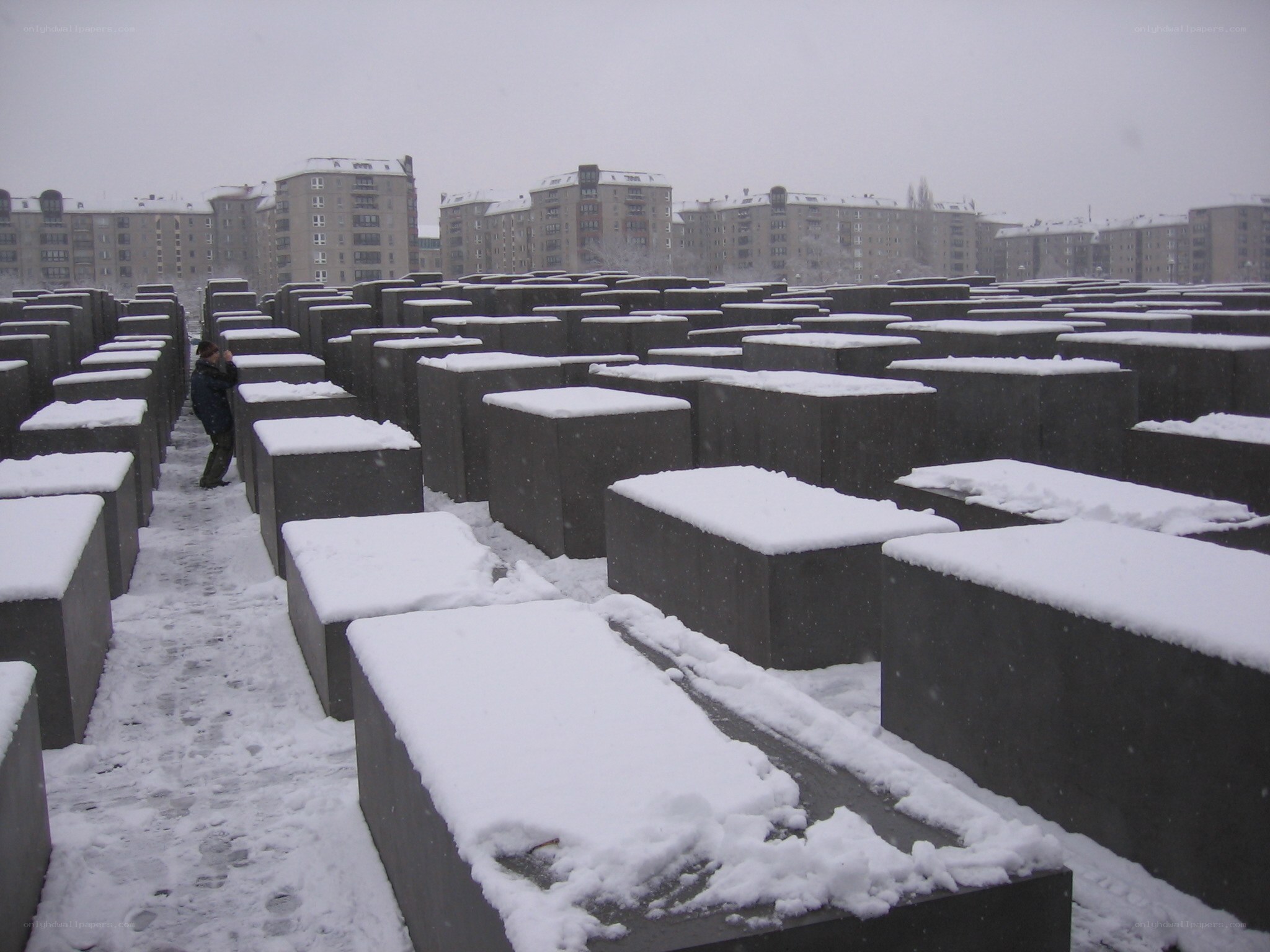 Holocaust Memorial in snow