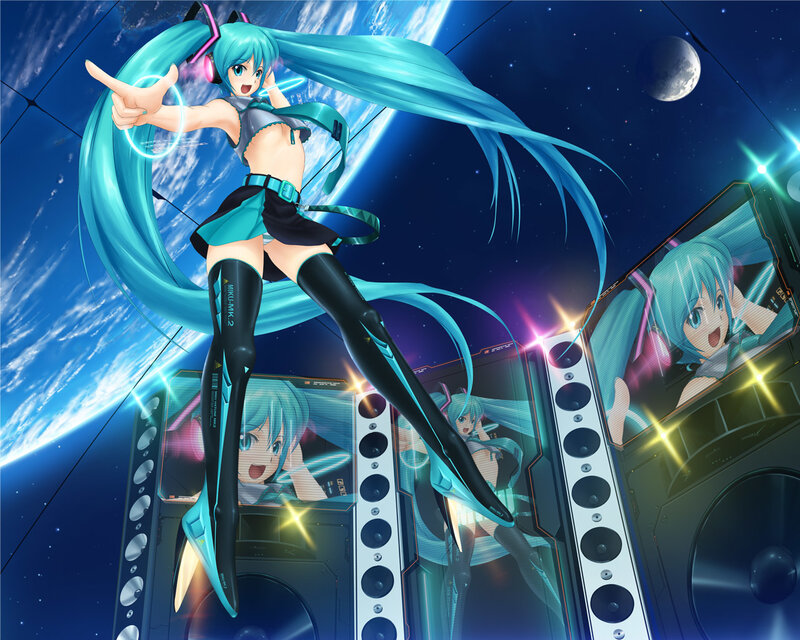 Holographic Anime Girl — Blue