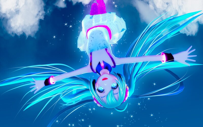 holographic anime girl in space