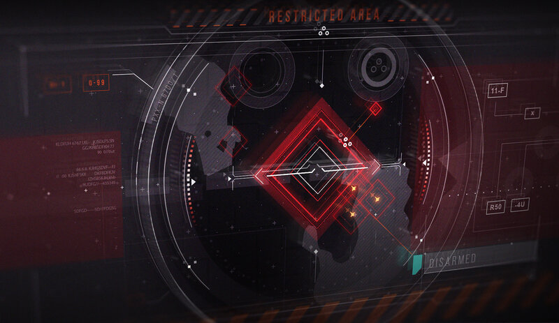 Holographic Interface Display — Black, Dramatic