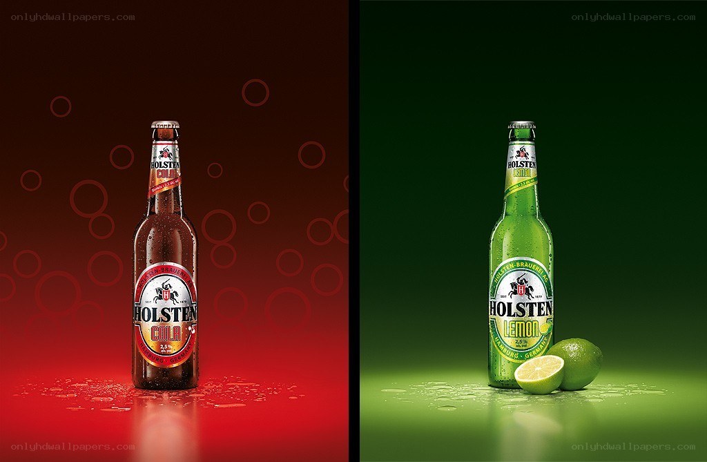 Holsten Cola and Lemon bottles