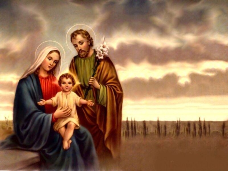 Holy Family in a field