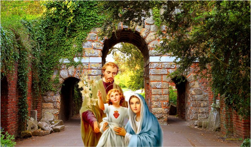 Holy Family in Garden