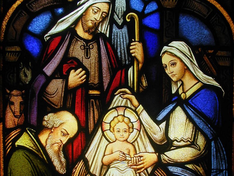 Holy Family in Stained Glass