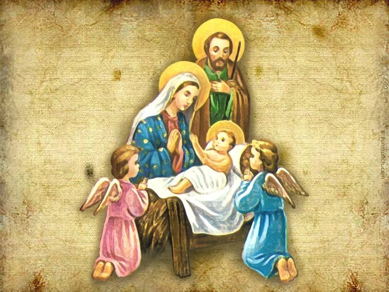 Holy Family with Angels — Blue, Serene