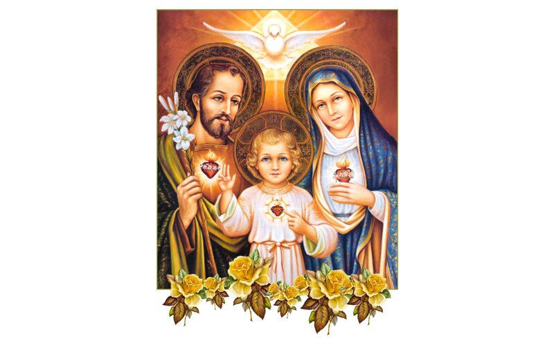 Holy Family with Child — Gold