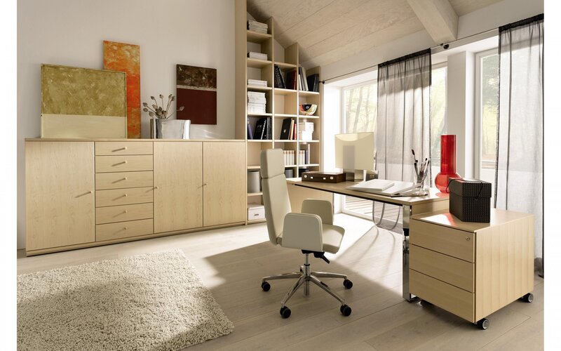Home Office Setup — Beige