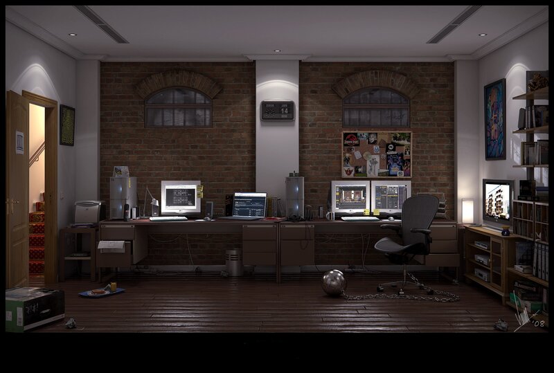 Home Office Setup — Brown