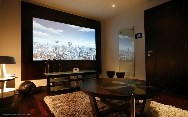 Home Theater Room — Brown, Modern
