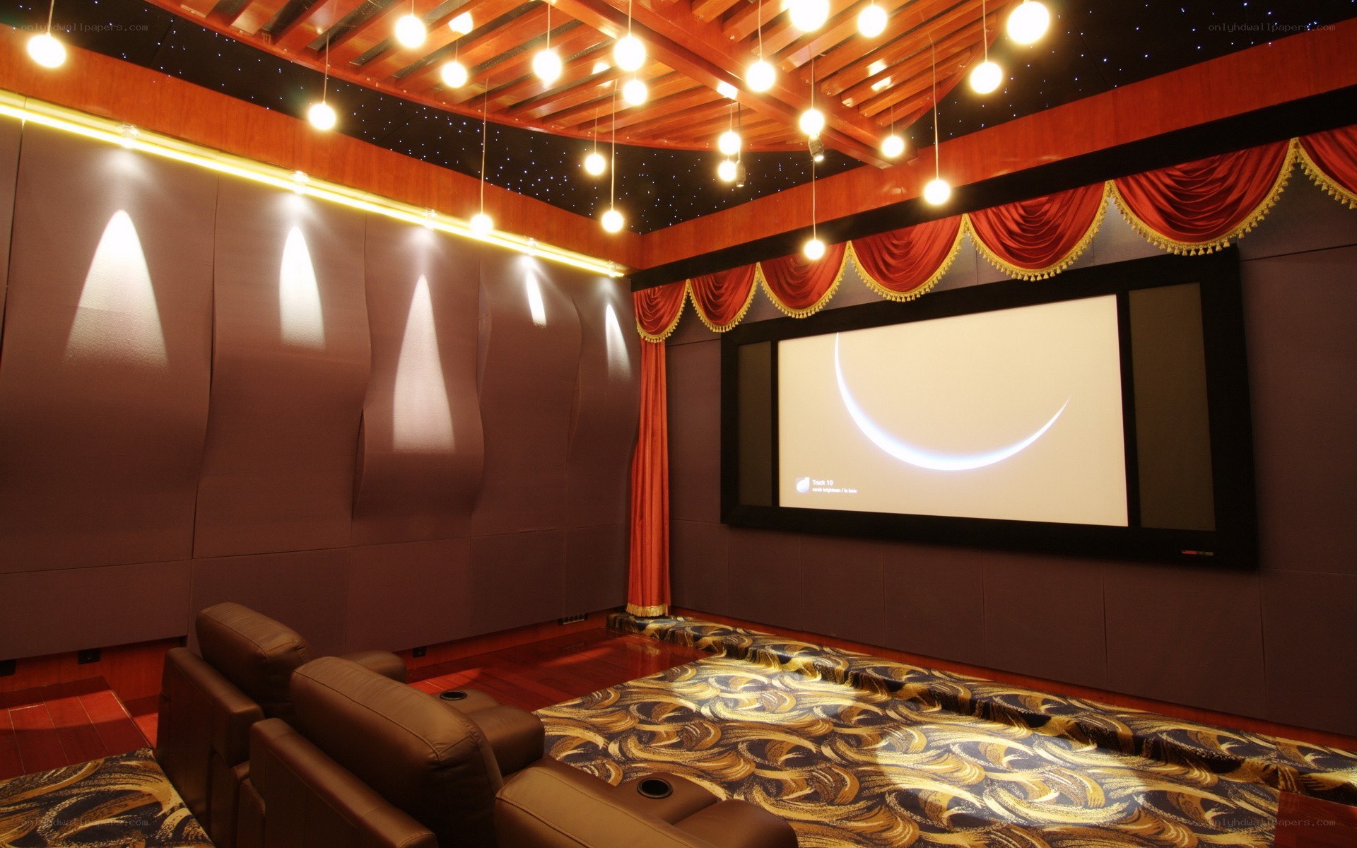 Home theater room interior